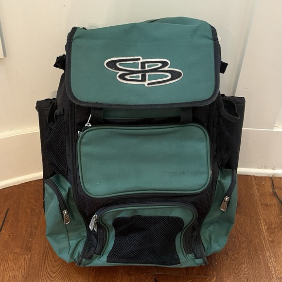 Boombah Superpack Baseball/Softball Bag Bat Pack Backpack Green & Black - Picture 2 of 15